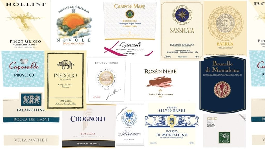 Italian wine labels