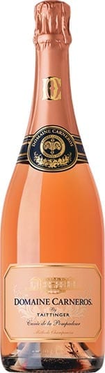Domaine Carneros by Taittinger Champagne Brut Rose Cuvee de la Pompadour sparkling wine bottle from California