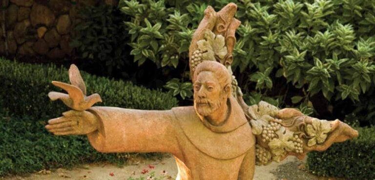 Statue of Saint Francis of Assisi at the St. Francis Winery in Sonoma, California