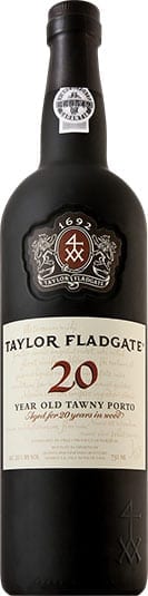 Taylor Fladgate 20-Year-Old Tawny Port red wine bottle from Douro Valley, Oporto, Portugal