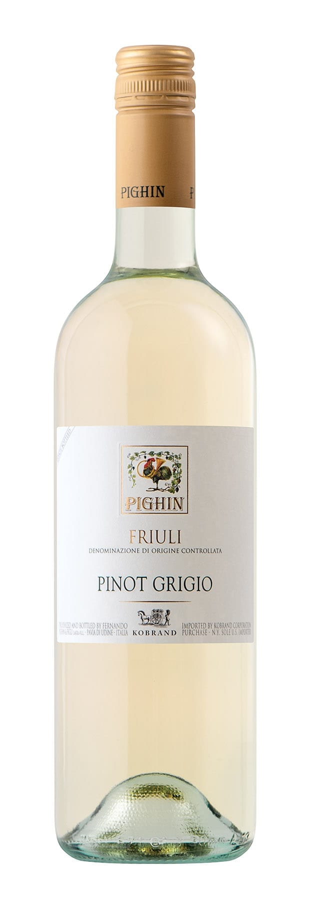 Bottle of white wine, Pinot Grigio, Italian, Friuli, Pighin