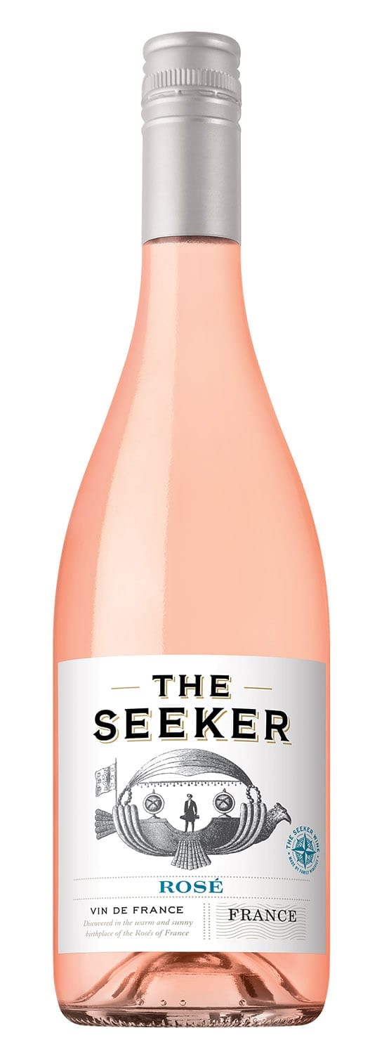 Wine bottle, rose wine, The Seeker rose, French wine