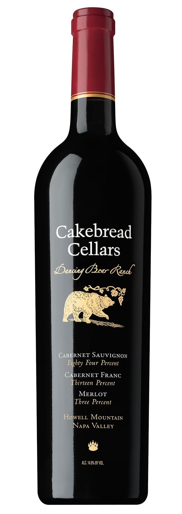 Cakebread Cellars Dancing Bear Ranch, red wine bottle, California, Napa Valley