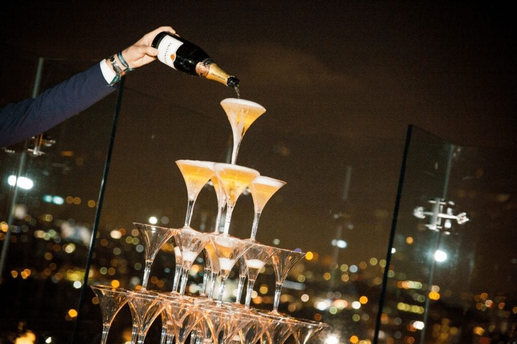 Champagne Taittinger Tower night