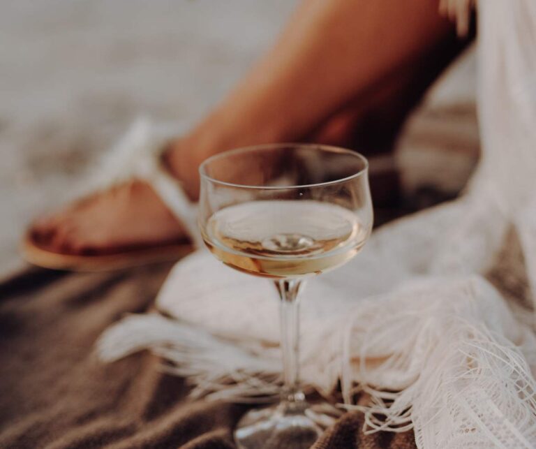 White wine and sandals