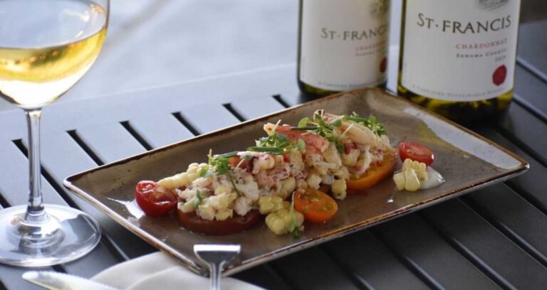 Crab Salad and white wine