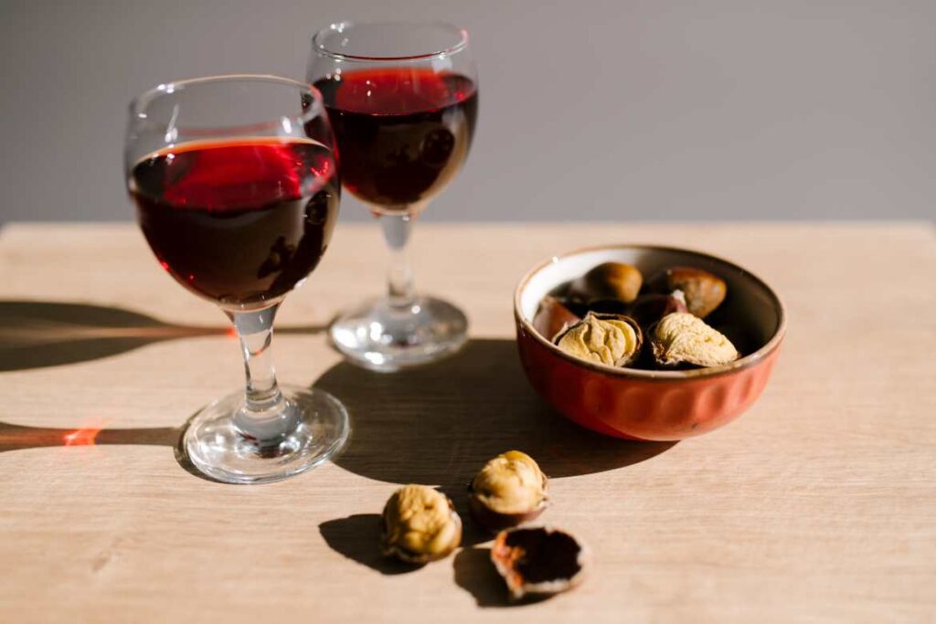 Chestnuts and red wine