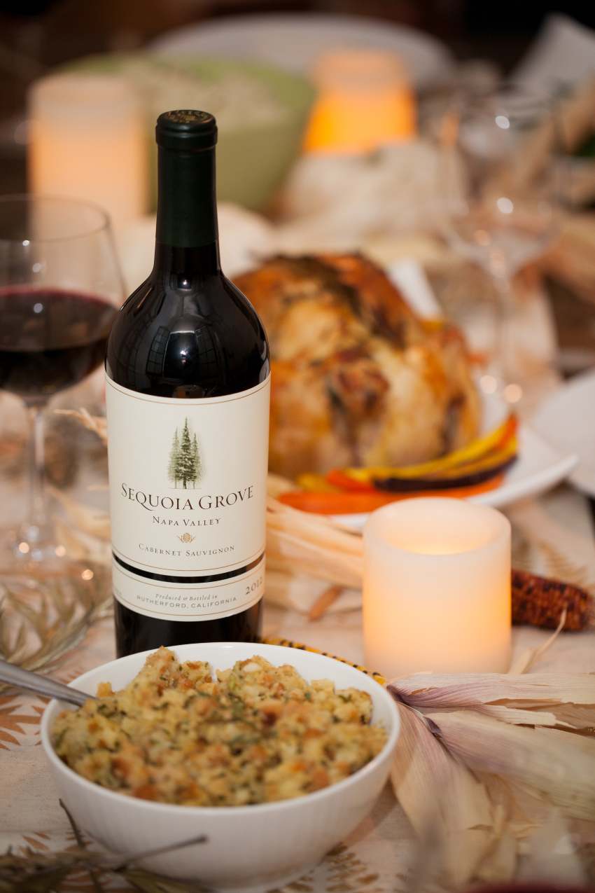 Holiday feast and sequoia Grove wine