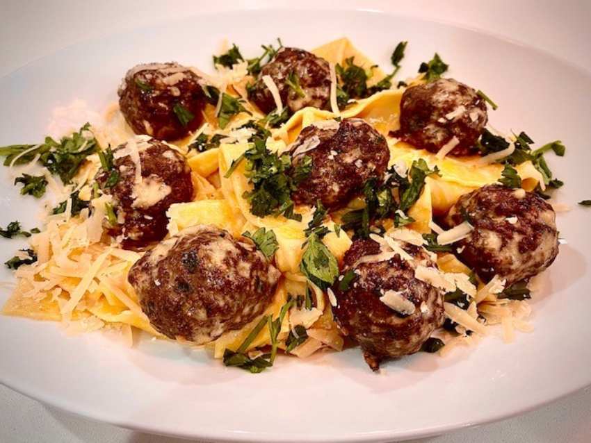 Pappardelle and Swedish Meatballs