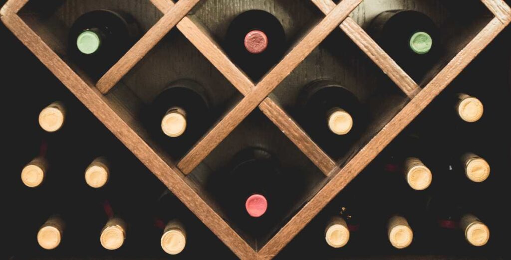 horizontal wine bottles