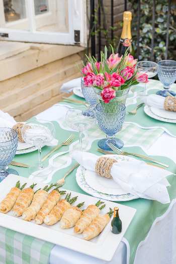 Spring brunch with floral decorations