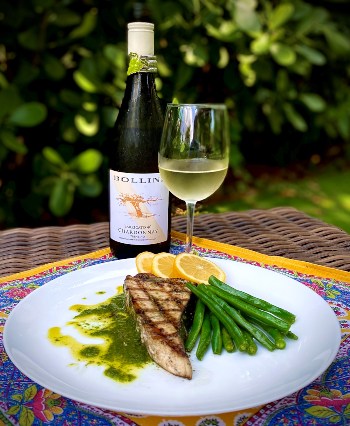 Grilled swordfish paired with Bollini Chardonnay