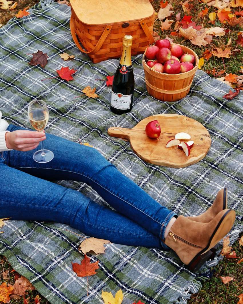 Enjoy some Champagne during a fall picnic (1)