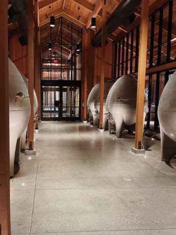 Cement egg fermentation vats at Cakebread Cellars - Napa wines
