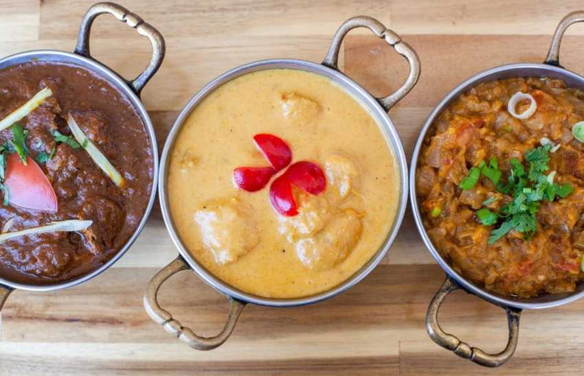 Rogan Josh lamb curry and chicken korma from Bombay Palace - great pairing with Oregon wines